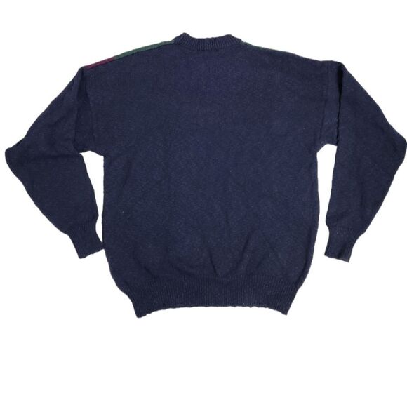 VINTAGE 90s argyle‎ sweater crew neck oversized dark academia L - Picture 2 of 6